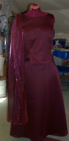 Satin skirt & top with scarf
