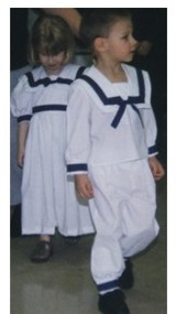 Matching sailor suits for ring boy & flower girl
